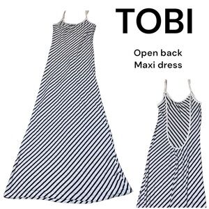 Tobi open back black and white striped dress size XS size